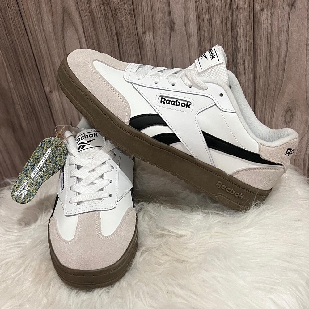 Reebok White and Tan Athletic Shoes